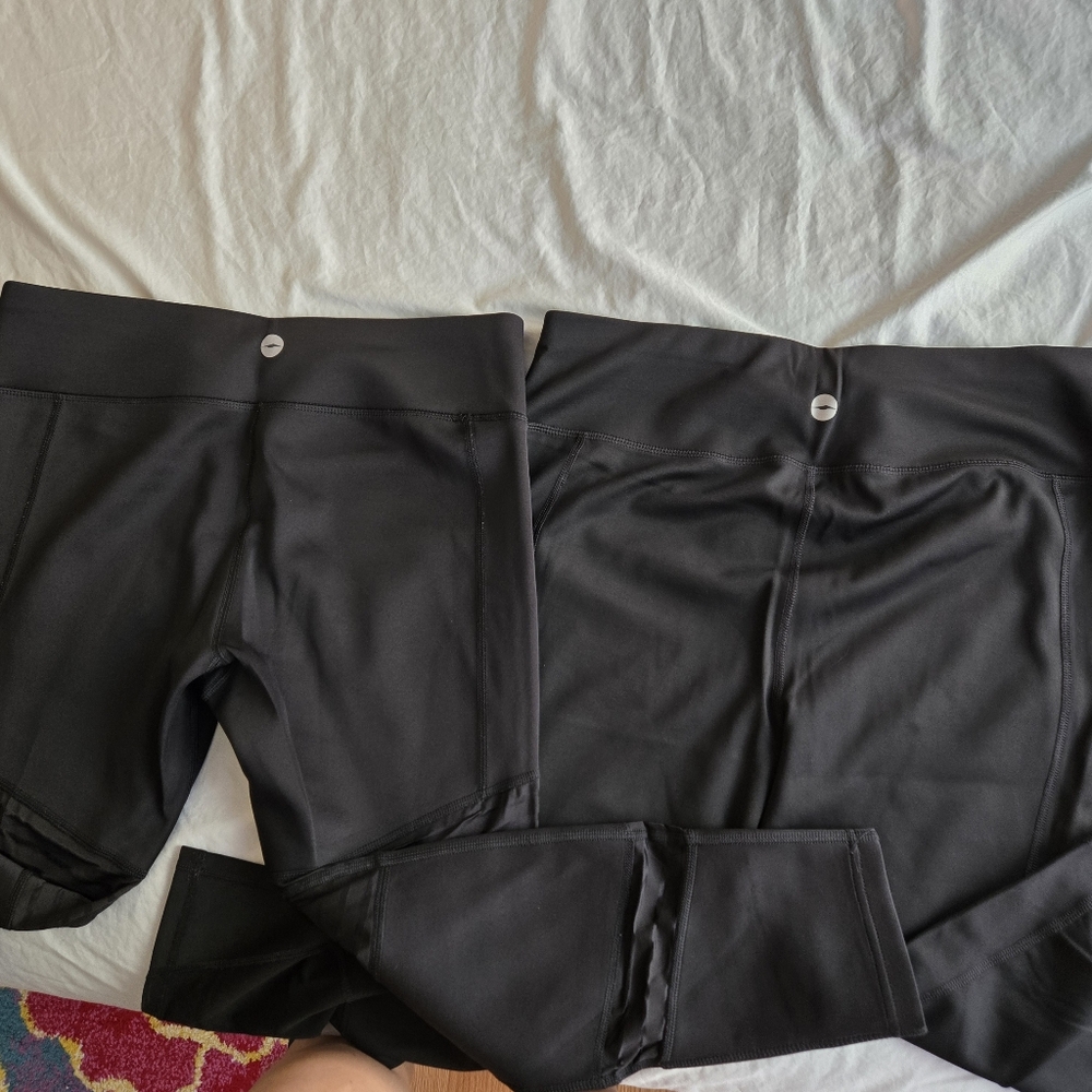 Avia Two Black Moto and Mesh Insert Black Cropped Leggings EB2 - Picture 10 of 10